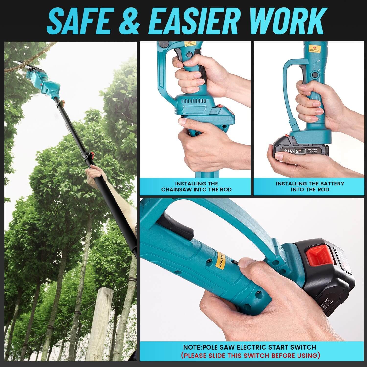 SuperHandy Mini 8-in. Cordless Electric Chainsaw