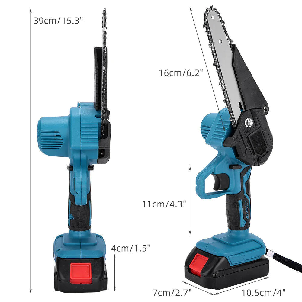 4"/6" Cordless Wood Cutter Chainsaw with 2x Power Batteries - itoolmax