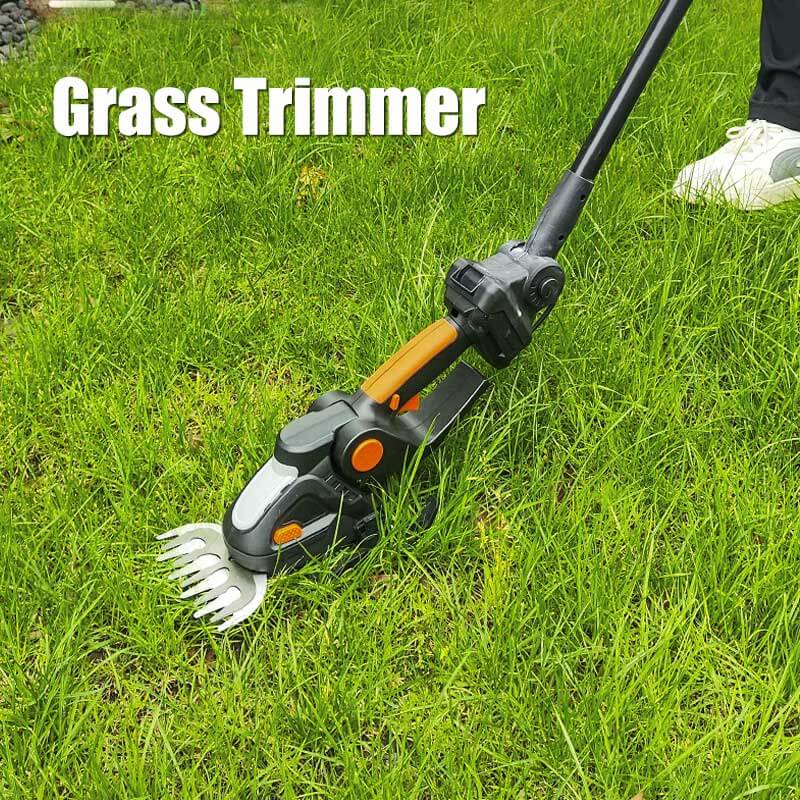 Installed with a grass shear blade, it becomes a versatile grass trimmer for trimming rapidly stubborn grass, weeds. Handheld and can be used with extension pole for your back relif during gardening.
