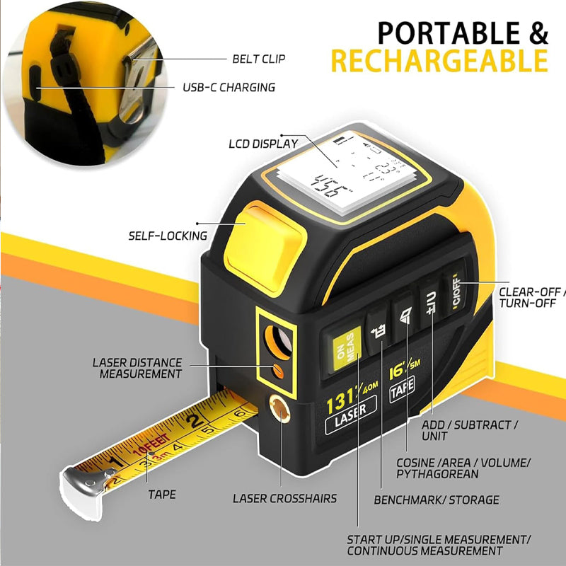 iToolMax 5 in 1 Digital Bluetooth Laser Tape Measure