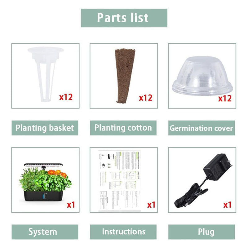 12 Pods Hydroponics Growing System Kit