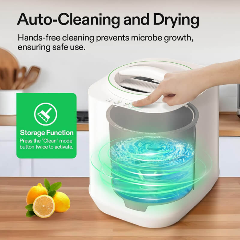 Select from cutting, fermentation or cleaning 3 modes for efficient composting or automatic cleaning. And the removable bucket is also dishwasher safe.