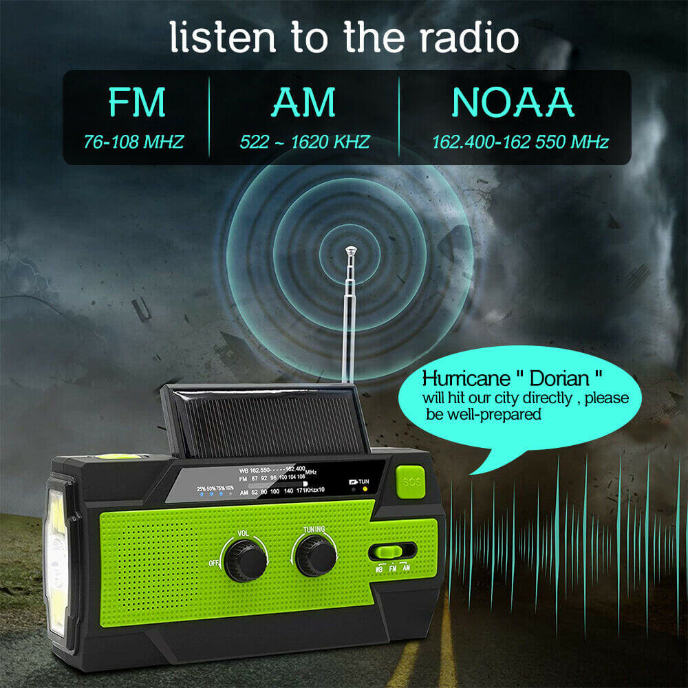 Receive AM/FM/WB, achieve accurate weather broadcasts and hazard updates, and hurricanes or tornadoes news. Allow you to prepare before the storm and danger arrives, no longer be afraid of the wind and rain. One is enough.