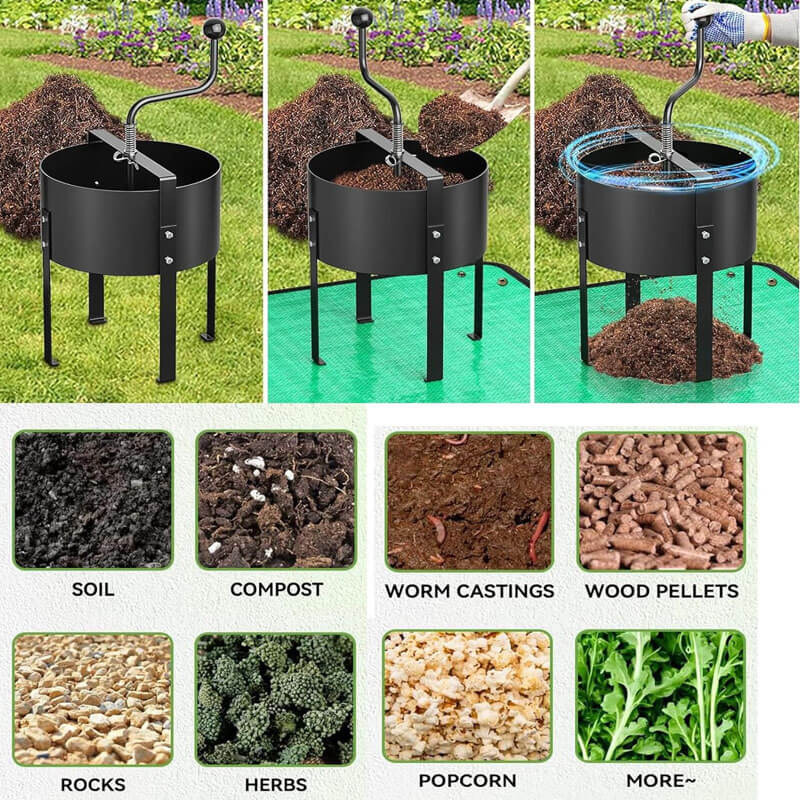 You can sieve potting soil, topsoil, loam soil, peat moss, vanilla, wood chips and vermicompost as well. After soil screening, plants can enhance their nutrient absorption from the soil, leading to improved growth.