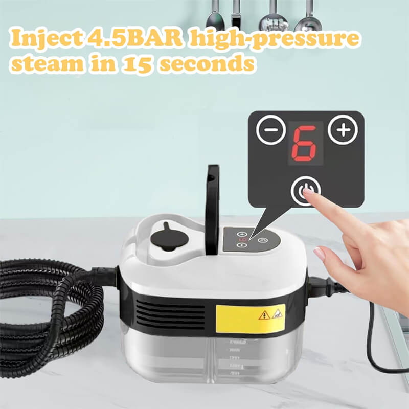 Gear 1-2: Gently clean glass and mirrors, countertops or tiles.Gear 3-4: Daily cleaning, floors, upholstery, air-con and appliances or even car cleaning.Gear 5-6: Heavy-duty cleaning, for greasy stovetops, BBQ grills, or outdoor furniture. Gear 6 is specially for deep-seated dirt on garage floors, machinery, or other hard-to-clean areas.