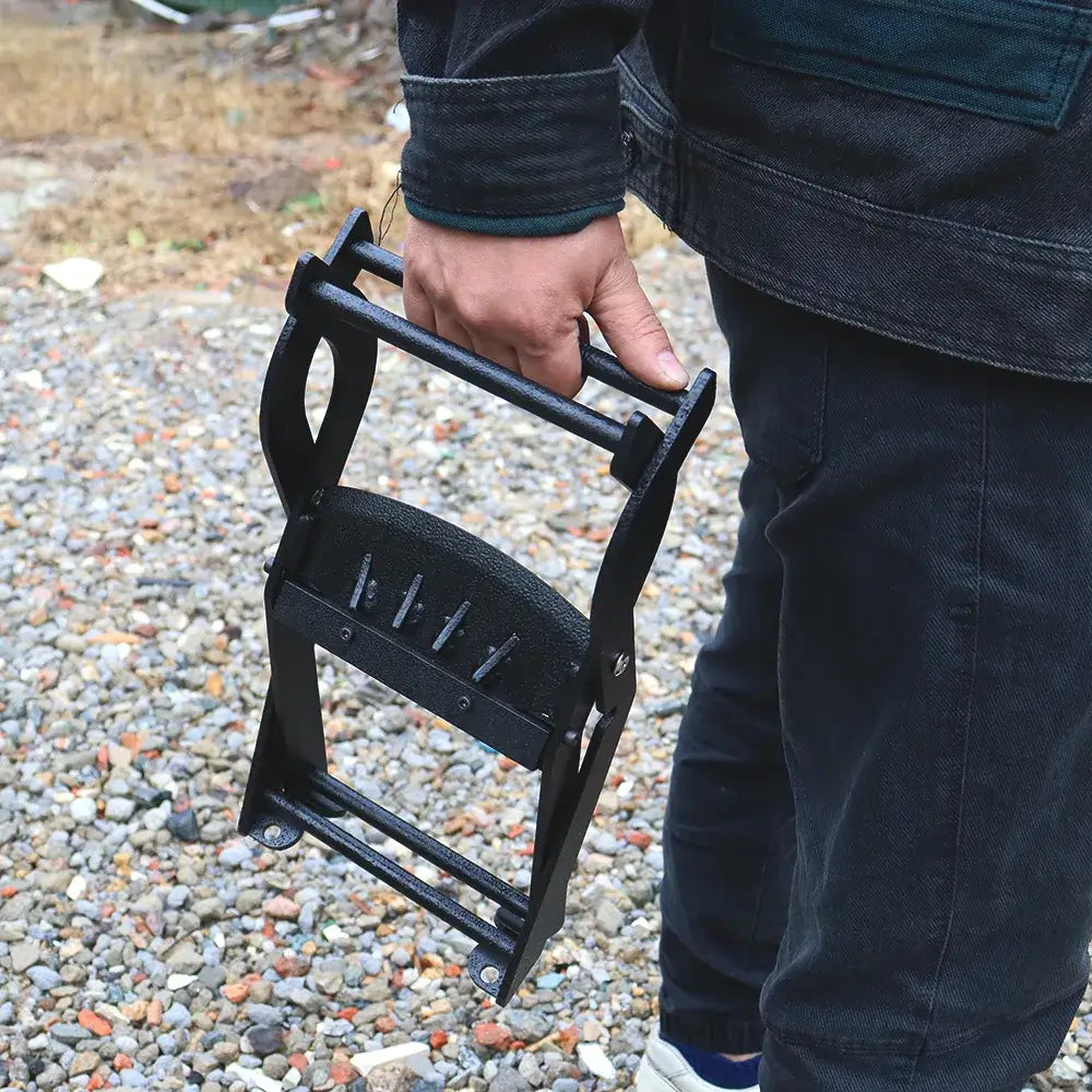 Our new log splitting tool makes you stop swinging a sharp axe and heavy hammer just to make kindling. We upgraded the opened design to Y-shaped, can hold a longer and thicker log. Faster, less effort, safer than using an axe. This is also a great gift to make log splitting safer for your family.