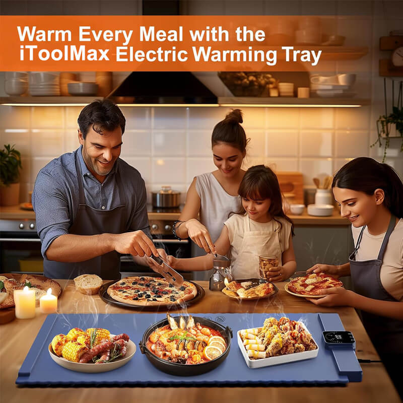 Say goodbye to disappointingly cool meals with our innovative Food Warming Mat! It can rapidly heat up food with 250W in 10s, heats evenly to 100℃/212°F in 10 Mins, and it can adjust the temperature and timing. To keep your food hot and flavorsome, this mat is a game-changer for busy households and gatherings!