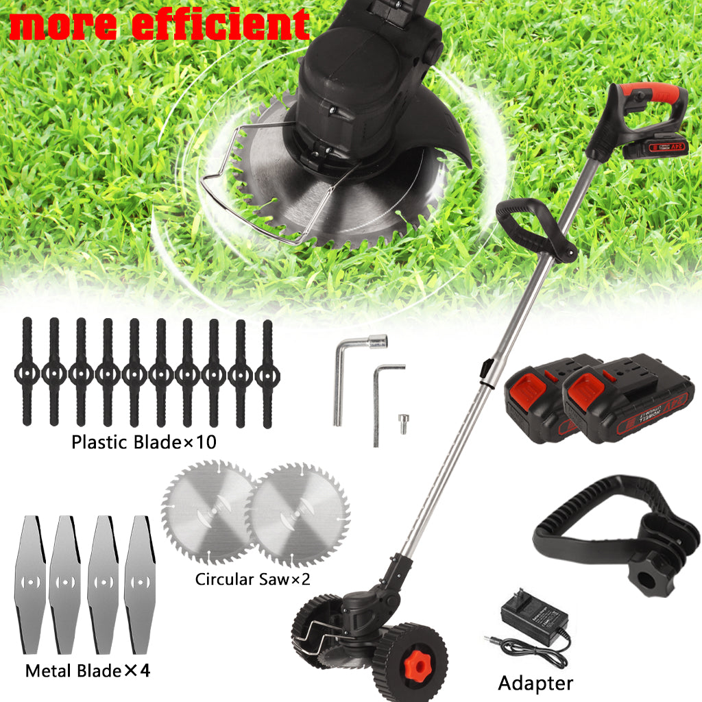 Cordless grass trimmer with deals metal blade